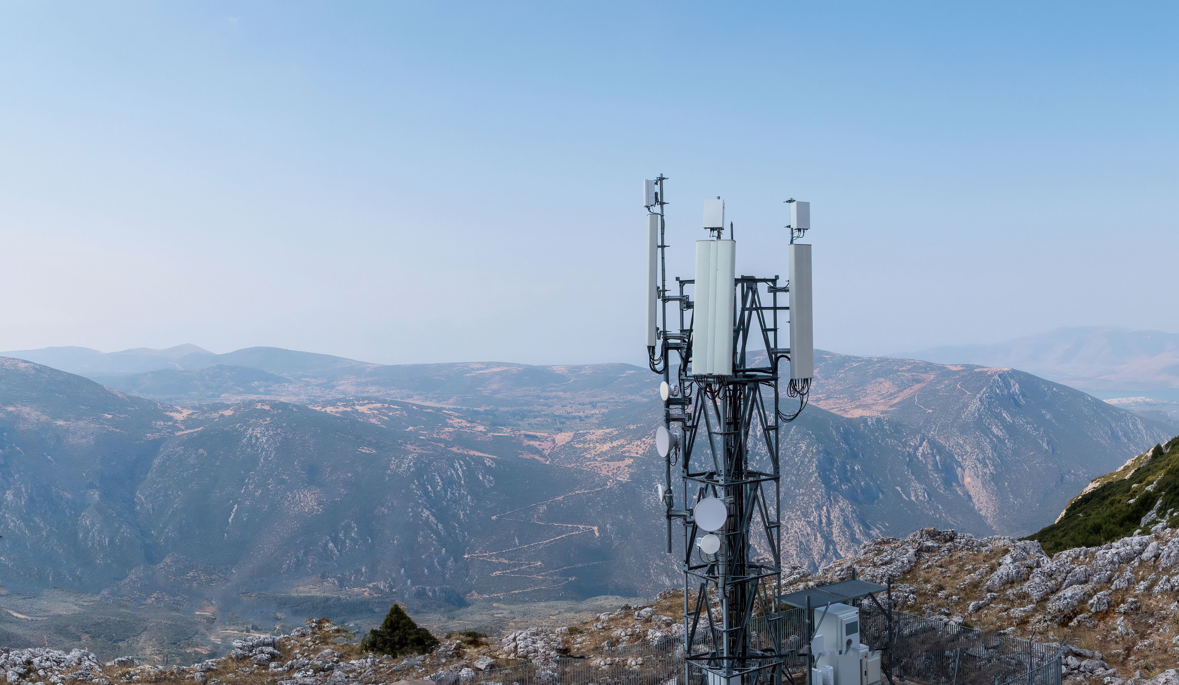 Lone cell tower in the mountains